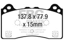 EBC 16-18 Ford Focus RS Redstuff Ceramic Low Dust Front Brake Pads