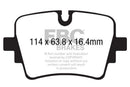 EBC 14+ Jaguar F-Type (Cast Iron Rotors Only) 5.0 Supercharged (490) Redstuff Rear Brake Pads