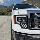 AlphaRex 09-14 Ford F150 NOVA-Series LED Prj. Headlights Alpha Blk w/Activ Light & SeqSig /SB DBL