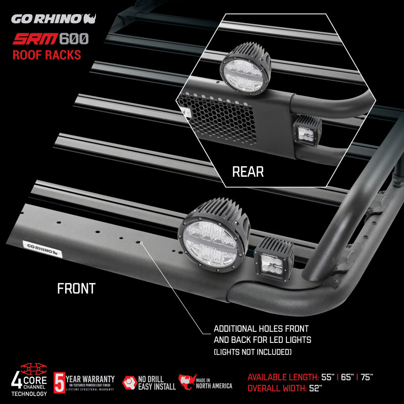 Go Rhino SRM600 Series Tubular Rack - 75in