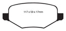 EBC 11-14 Ford Edge 2.0 Turbo Yellowstuff Rear Brake Pads