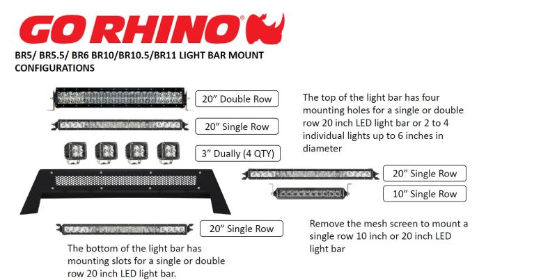 Go Rhino 15-20 Chevrolet Colorado BR5.5 Light bar mount