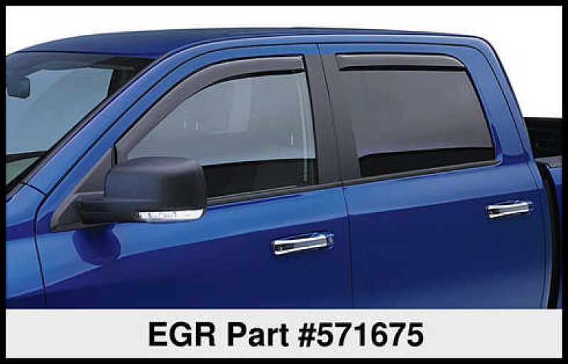 EGR 14+ Chev Silverado/GMC Sierra Dbl Cab In-Channel Window Visors - Set of 4 - Matte (571675)