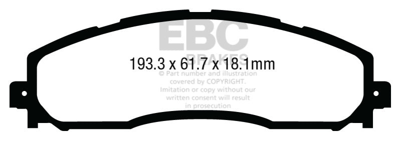 EBC 13+ Ford F250 (inc Super Duty) 6.2 (2WD) Extra Duty Rear Brake Pads