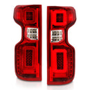 ANZO 19-21 Chevy Silverado Full LED Taillights Chrome Housing Red/Clear Lens G2 (w/C light Bars)