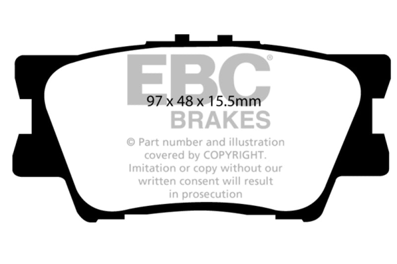 EBC 12-17 Toyota Camry 2.5L Yellowstuff Rear Brake Pads