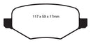 EBC 11-14 Ford Edge 2.0 Turbo Yellowstuff Rear Brake Pads