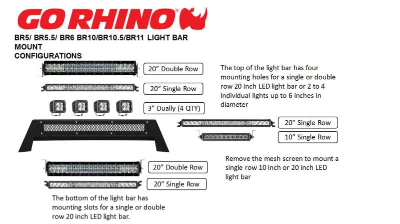 Go Rhino 15-20 Chevrolet Colorado BR5.5 Light bar mount