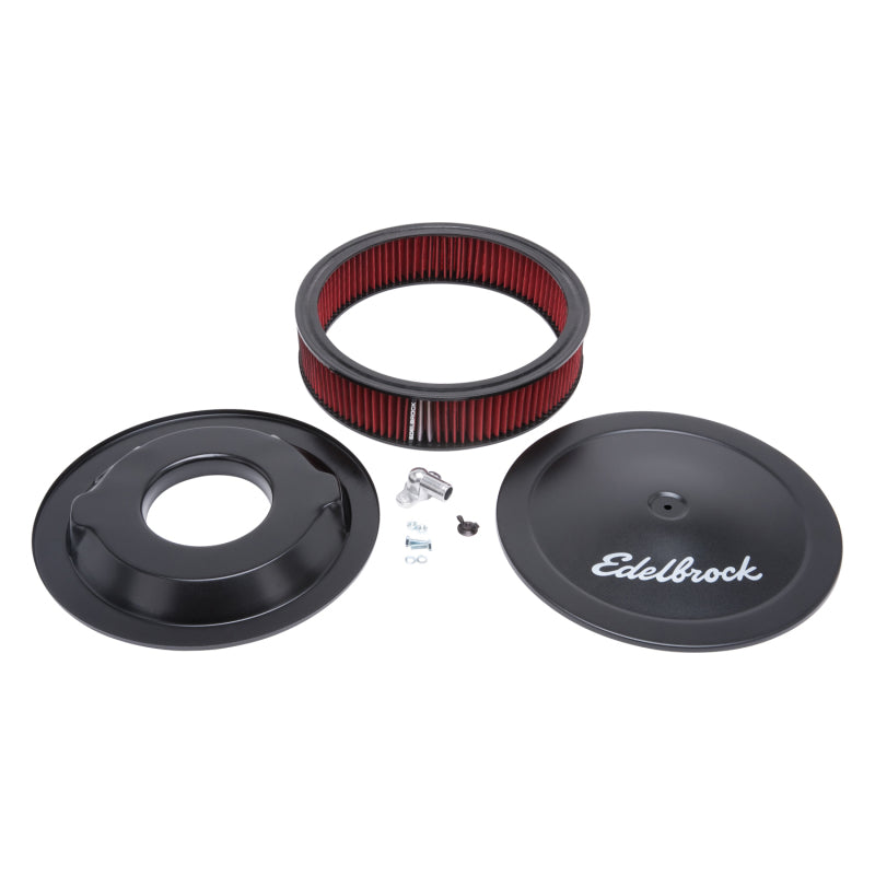 Edelbrock Air Cleaner Pro-Flo Series Round 14 In Diameter Cloth Element 3/8Indropped Base Black