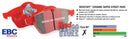 EBC 2019+ BMW X5 3.0T / 2020+ BMW X6 4.4TT M50 (G05/G06/G07) Redstuff Front Brake Pads